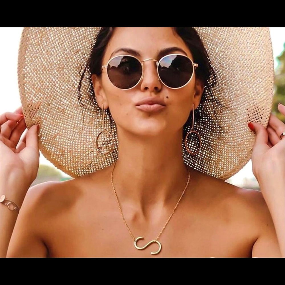 Gold Large Letter Initial S Necklace